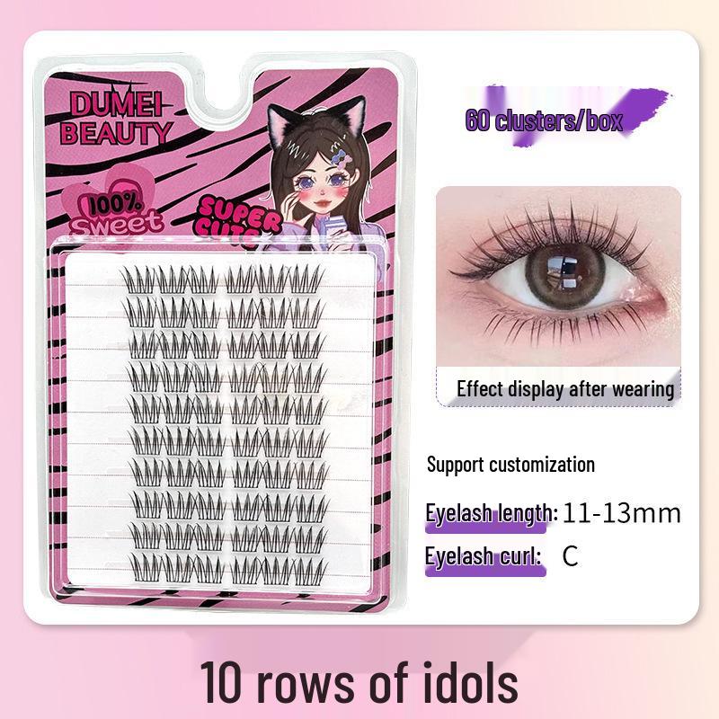 10-Row Autumn Leaf & Sunflower Faux Eyelashes - Flat, Glue-Free