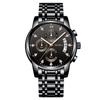 New Top Brand Men's Waterproof Watch Multifunctional Chronograph with Luminous Stainless Steel Solid Steel Quartz Watch