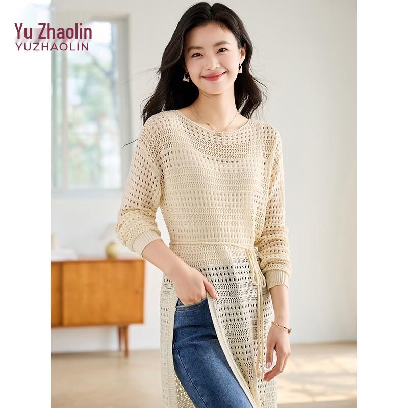 Women s Knitted Hollow Long Sleeve A-Line Dress M (90-130 catties)