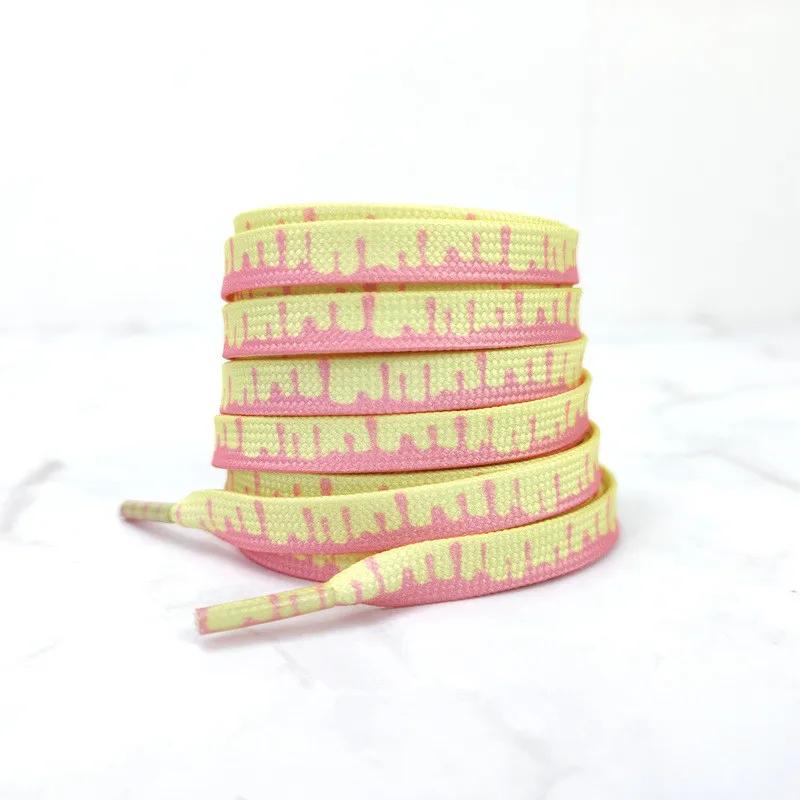 Fashion Rainbow Ice Cream Shoelace Flat Shoe Laces Cream Macaron Shoelaces for Sneakers 120/140/160cm Shoes Strings Accesories