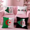 Algeria Flag National Cushion Cover Plush Fabric Soft Double-Sided Printed Invisible Zipper Sofa Pillow Case Home Decor
