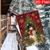 2D Flat - 2D Flat, 1pc Large Double-Sided Christmas Snowman Welcome Garden Flag - Heavy-Duty Polyester Outdoor Yard Decoration with Snowman, Holly &