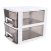 Schreibtisch mit 2 Schubladen, Kunststoff, stapelbar, transparent, Desktop-Aufbewahrungsbox für Büromaterial, für Zuhause, Wohnheim