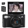 Keculbo Digital Camera 5K 75MP WIFI Sends Smartphone Auto Focus 3.0 Inch 180 Degree Rotating Screen Micro SD Card Black 18x Zoom Transfer Function AF