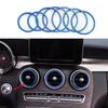 For Benz X253 GLC 2016- Console Air Outlet Aluminum Blue Vent Ring Trim 7PCS