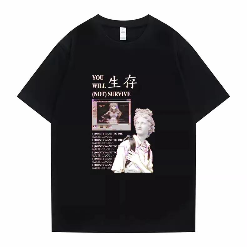 Neon Genesis Evangelion "Unit-01 BAKA" Anime White T-Shirt Oversized Streetwear Pop Rock Concert Fan Merch T-Shirt