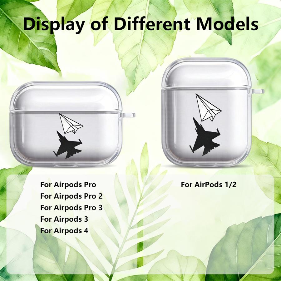 Case For Airpods 1 2 4 Pro2 Pro3 Pro 3 Clear Earphone Cases Cover Airplane Art