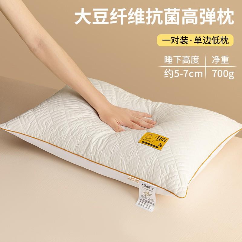 Soy Protein Fiber Pillow Neck Support Adult Sleep Core Single Or Pair 48x74cm Low Medium High Profile 48x74 cm