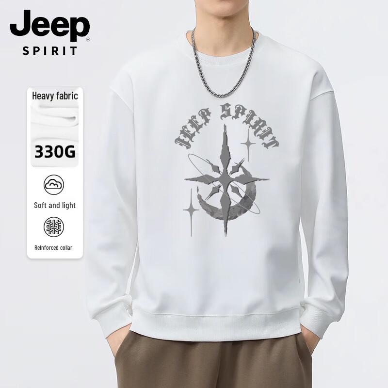 

JEEP SPIRIT Men s Moon Cross Print Loose Fit Pullover Sweatshirt 3XL