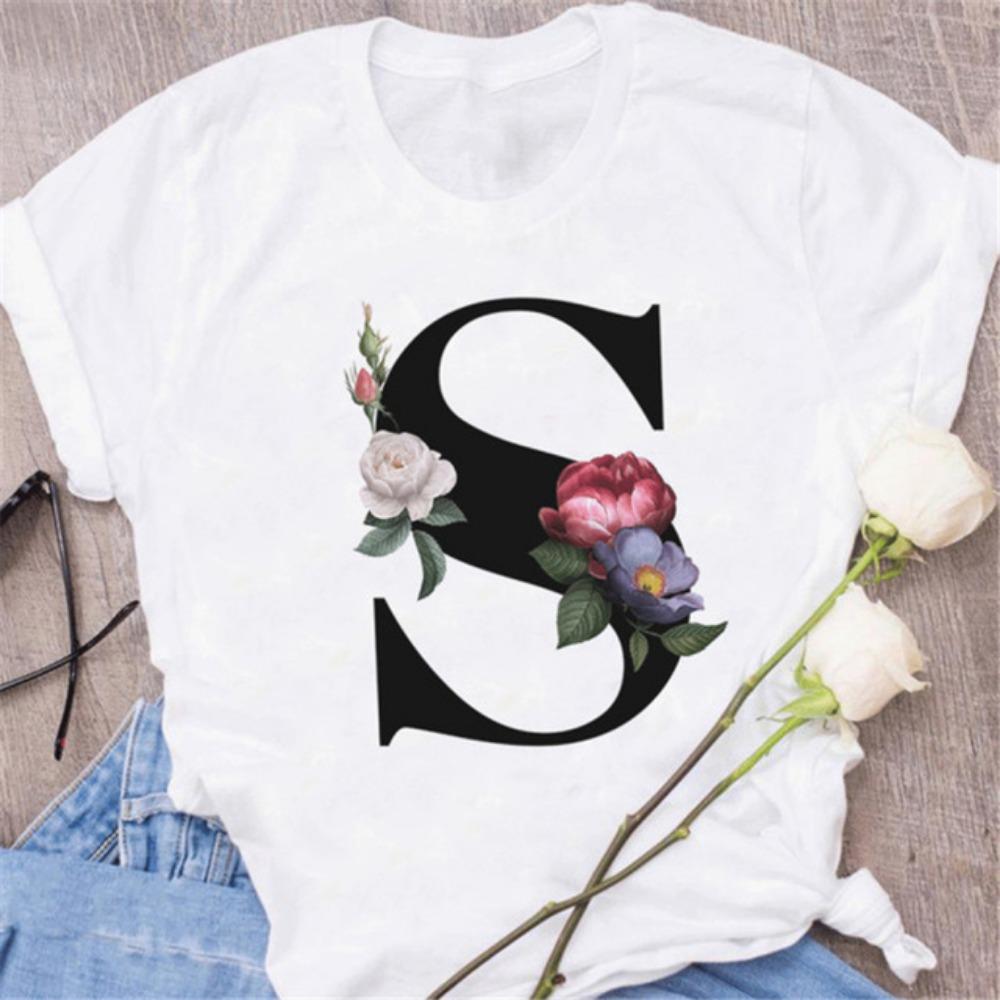 Tricou cu imprimeu ABCDE cu alfabet englezesc pentru femei, noi de vară, cupluri iubitori, tricou pentru femei Harajuku, ocazional, negru, tricou, tricouri