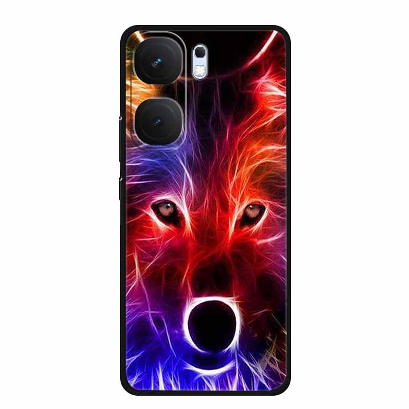 For Vivo iQOO Neo9 Pro Case TPU Silicone Soft Back Cover for Vivo iQOO Neo9 Neo 9 Black Fashion Cool Animals Coque Lion Tiger