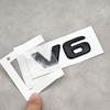 3D ABS V6 Logo Black Chrome Letter Badge Emblem Car Rear Trunk Sticker Decal For Auto Accessories