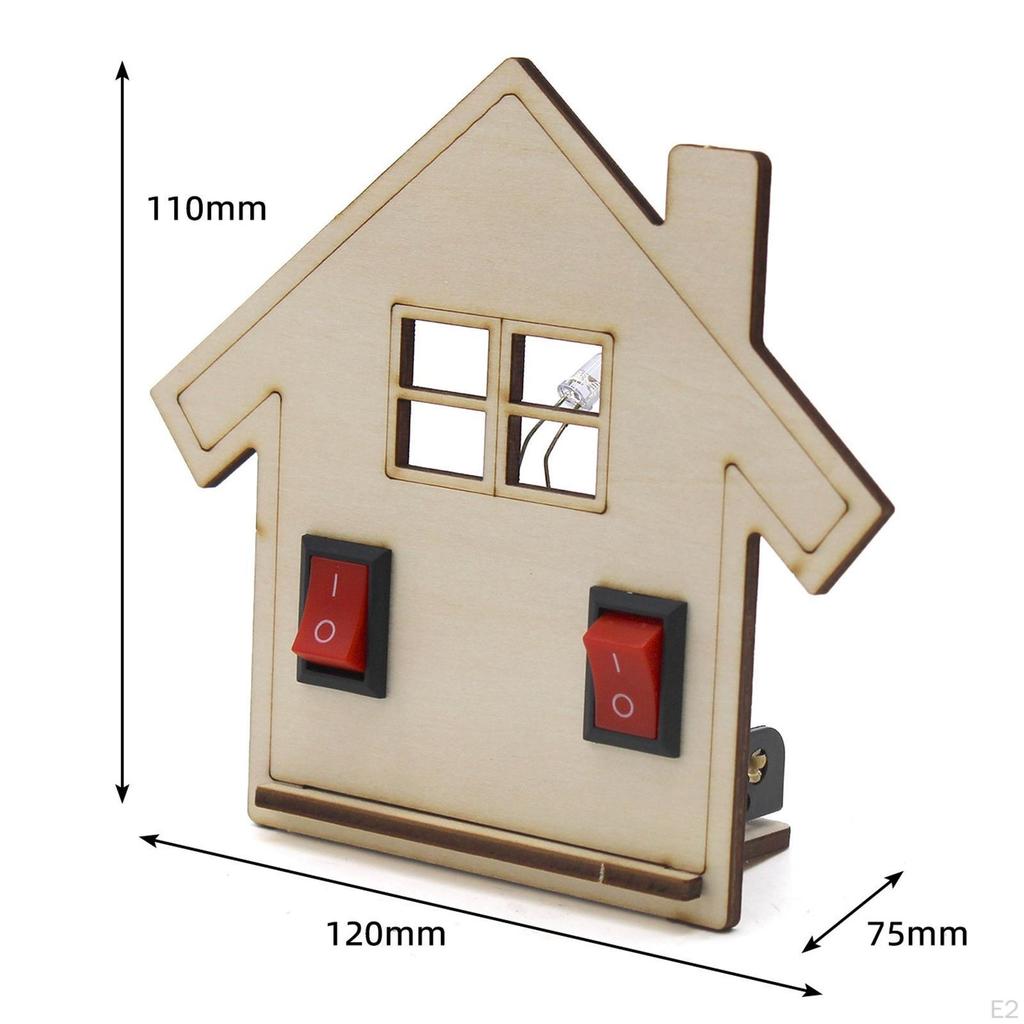 Double Control Experiment Model Wooden Kit Bulb Light up Practice Electrical Circuit for