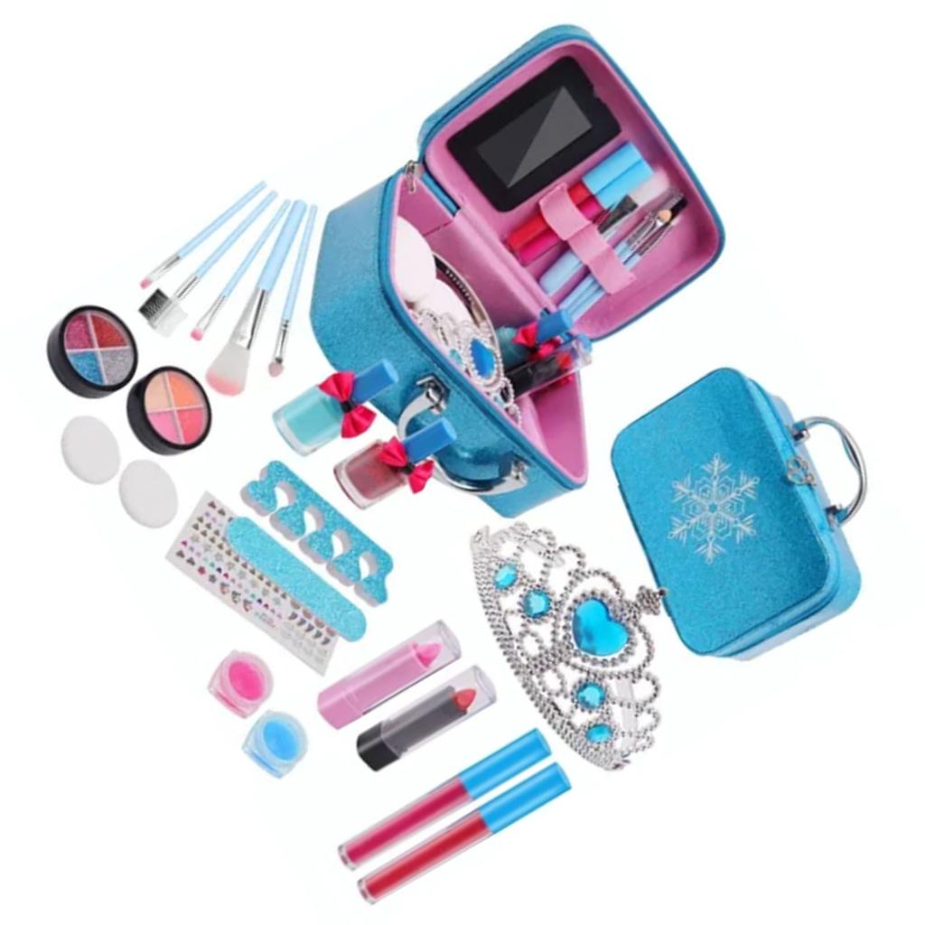 21pcs Kids Makeup Set Education Frozen Themed Washable Portable Kids Beauty Cosmetics Set