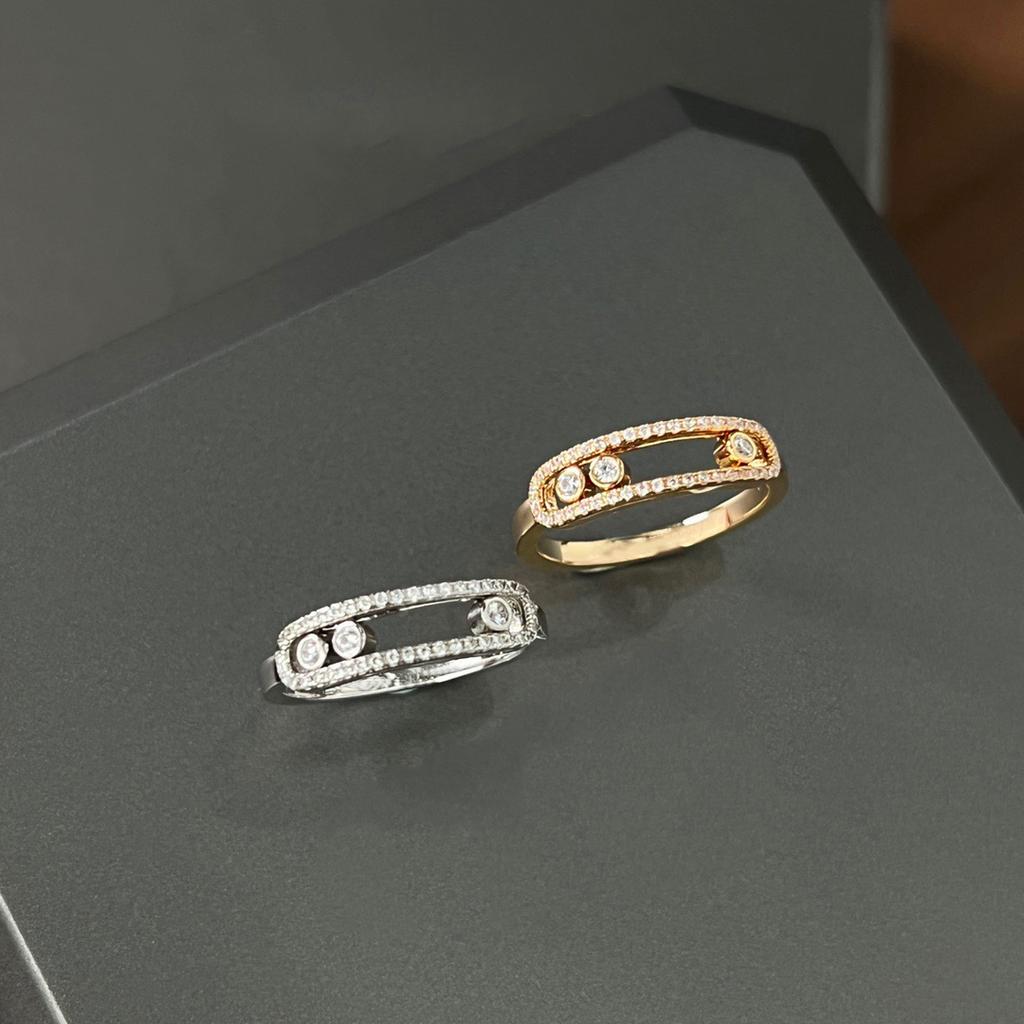 2023 Neue Ringe für Frauen Luxusschmuck Charm Schiebe Diamantringe Hochzeit Verlobung Reines 925er Sterlingsilber Muschelperlenring