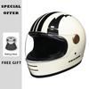 Retro Full Face Motorcycle Helmets DOT Certified Safety Protection Men Woman Unisex Classic Design Leather Full Helmet ABS Shell