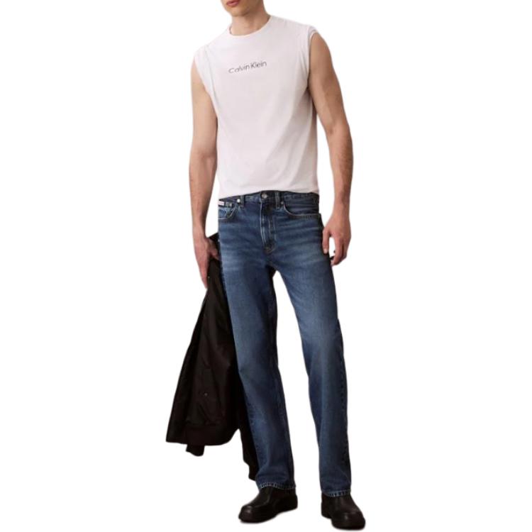 Calvin Klein Letter Ribbed Pullover Short Sleeve T-Shirt Men Tops LV04LD230G-YAF