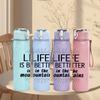 1PC Life Is Better In The Mountains Text 750ml Color Plastic Sports Water Bottle Leakproof Flip Straw Lid Suitable for Sports Office Home Use