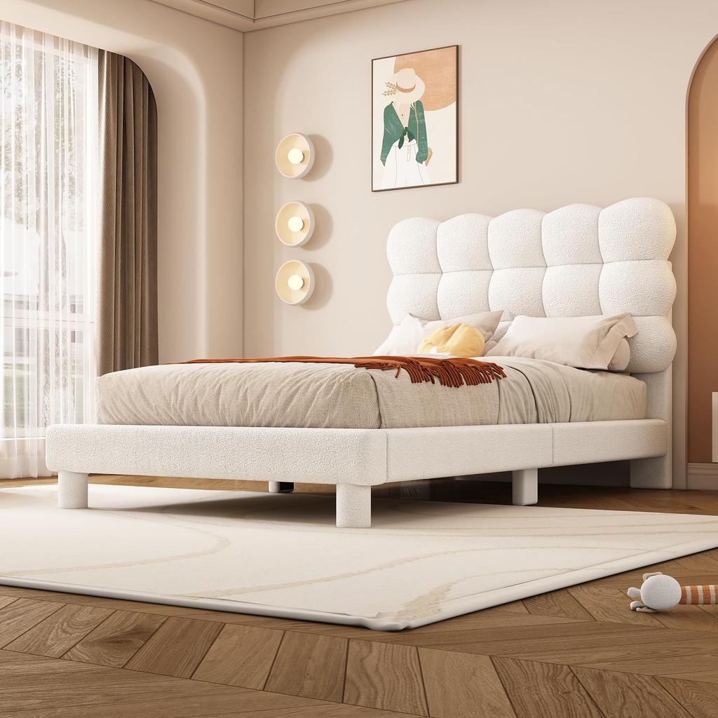 Upholstered Bed Children's Bed 90x200cm, Headboard & Slatted Frame, MDF & Linen, Adjustable Headboard, Adult/Youth, Without Mattress