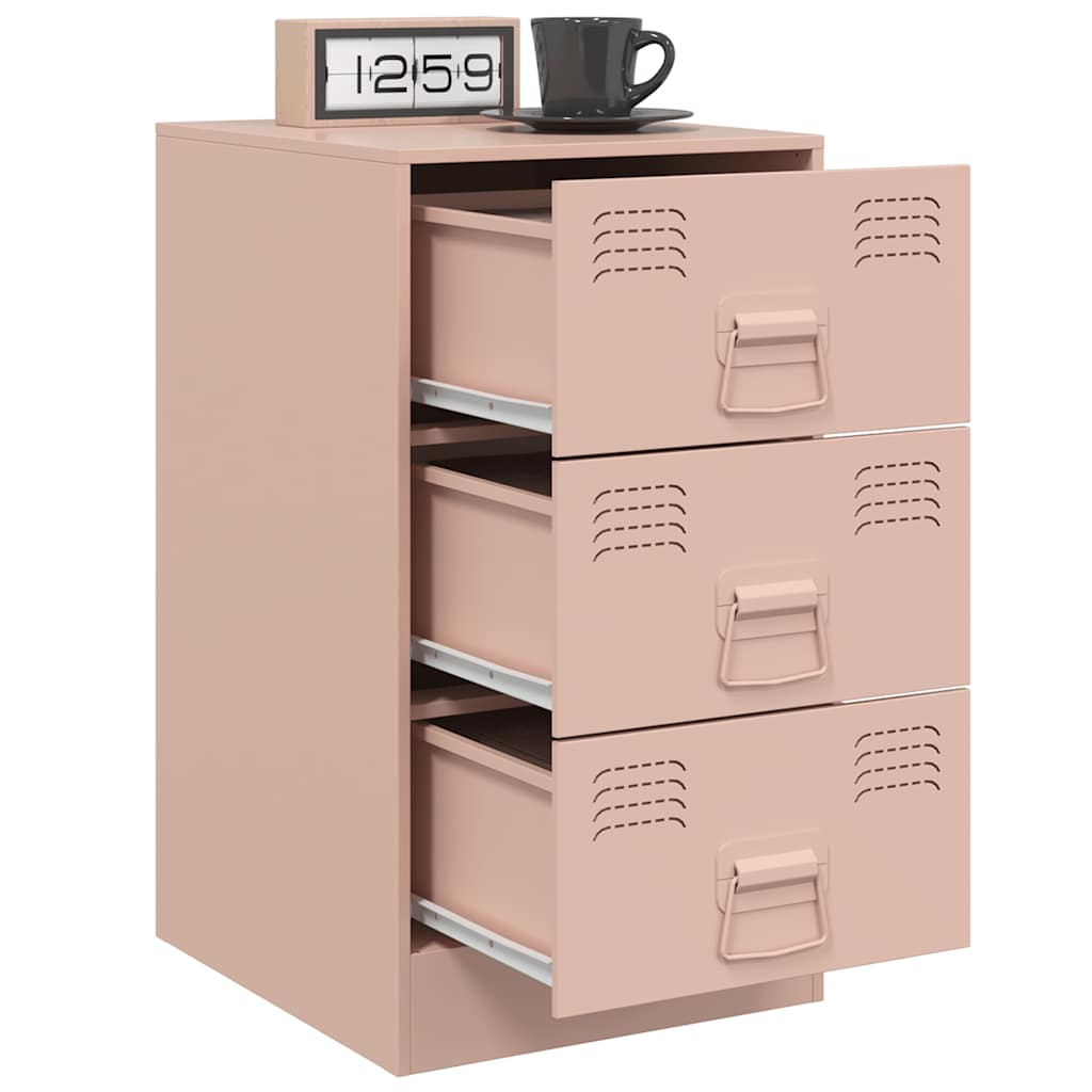 Nightstands 2 pcs. Pink 34.5 x 39 x 62 cm Steel