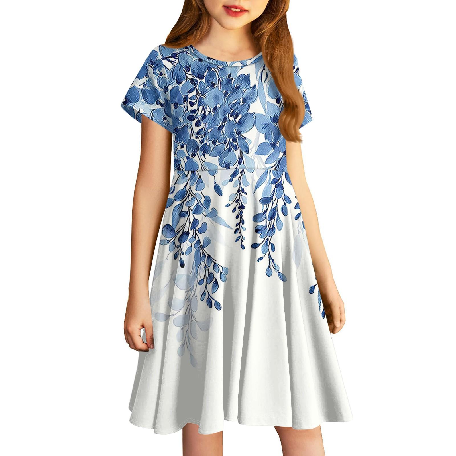 

Юбки для девочек, маленькие цветочные платья с милыми принтами, юбки для детей 140