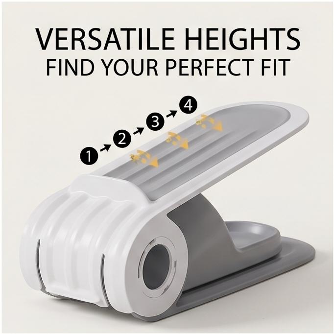Adjustable Shoe Rack Organizer, Double Layer Thickened Shoe Storage Holder for Home Dorm Closet, 2/10 Packs