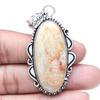 Necklace Sunstone Gemstone Handmade Antique Silver Jewelry 2.5"