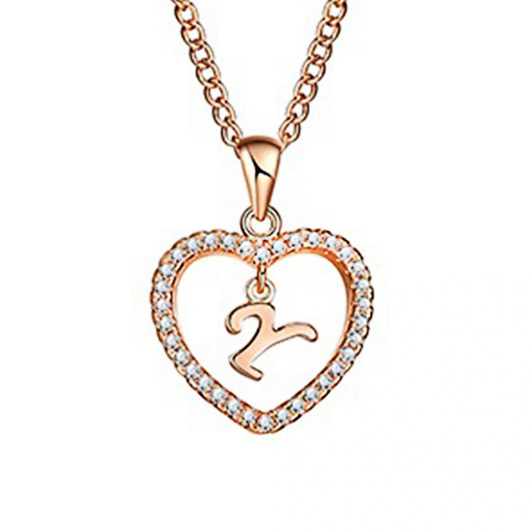 

Concise Hollowed Heart Alphabet Unisex Necklace Jewelry Neck Chain Pendant Decor KTJ Y золотистий