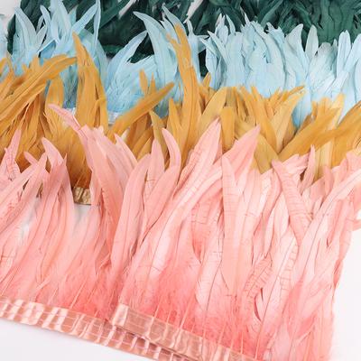 10Meters Rooster Tail Feathers Trim 25-30Cm Coque Feathers Trimming For Handiwork Crafts Carnival Dress Skirt Costumes Plumes