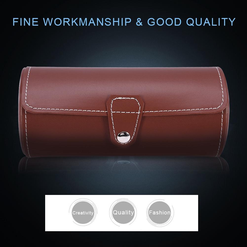 Cutie pentru ceasuri cu 3 sloturi Carcasă din piele PU de călătorie pentru depozitare bijuterii