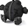 Plush Keychain Soft Fabric Zipper Design Round Shape Embroidered Pattern Portable Bag Charm for Everyday Use