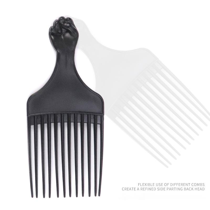 Wide Teeth Brush Pick Comb Fork Hairbrush Insert Hair Pick Comb Plastic Combs For Curly Afro Hair Styling Tools For Women Men