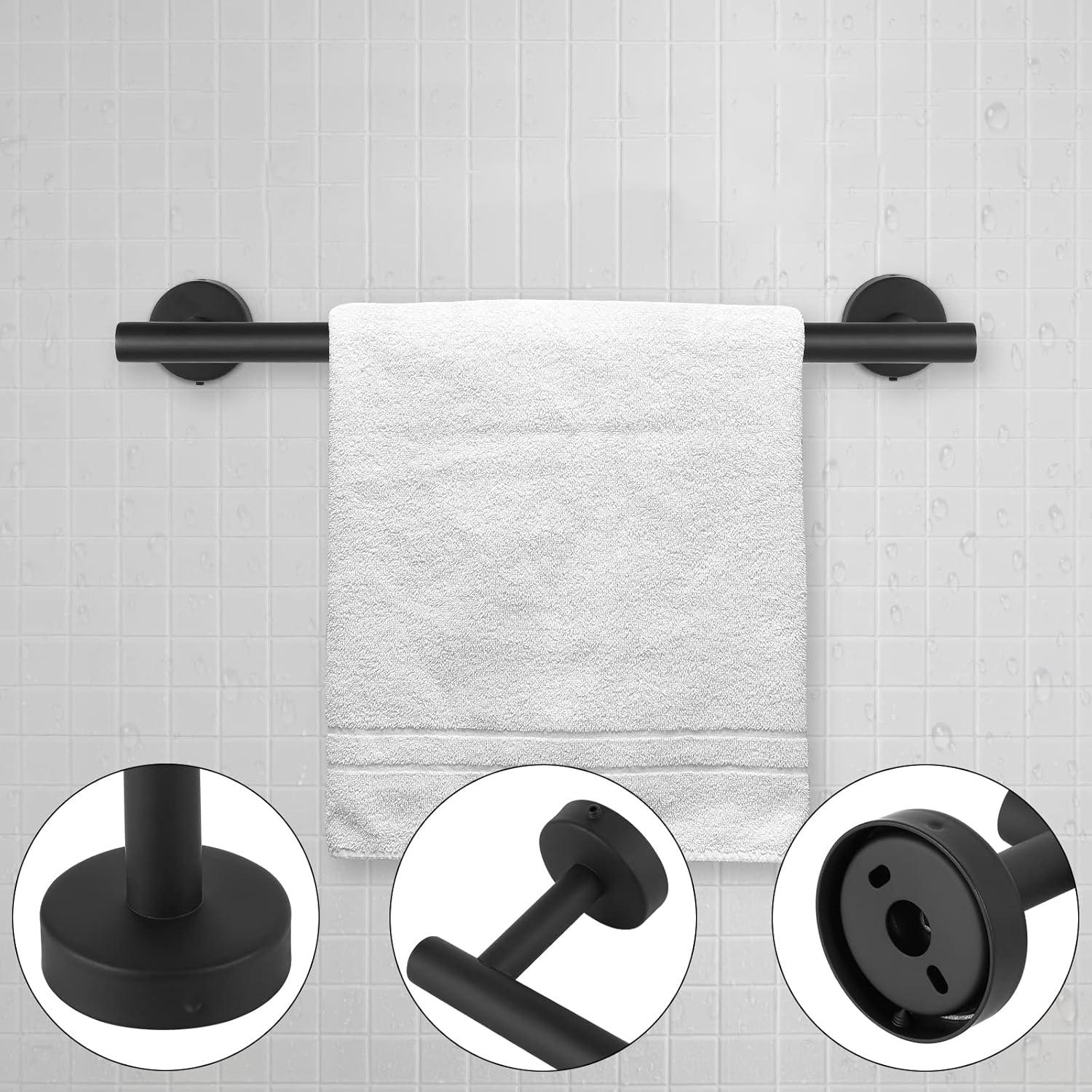 

40см Матовый Черный Держатель для Полотенца Настенный Держатель для Полотенца из Нержавеющей Стали Вешалка для Полотенец для Ванной Современные Аксессуары для Ванной 40cm чёрный