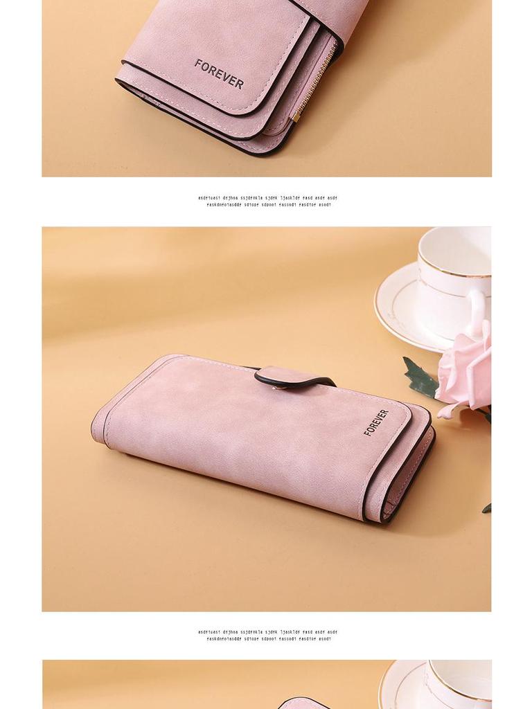 High-End Ladies Tri-Fold Wallet: Frosted PU, Multi-Card Slots, Coin Purse