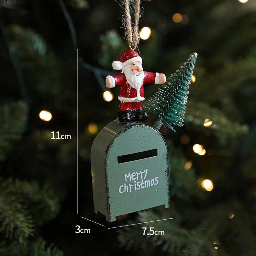 Santa Clasu Christmas Hanging Decoration Creative Mailbox Xmas Ornament Pendant Pendant Cute Christmas Tree Ornament