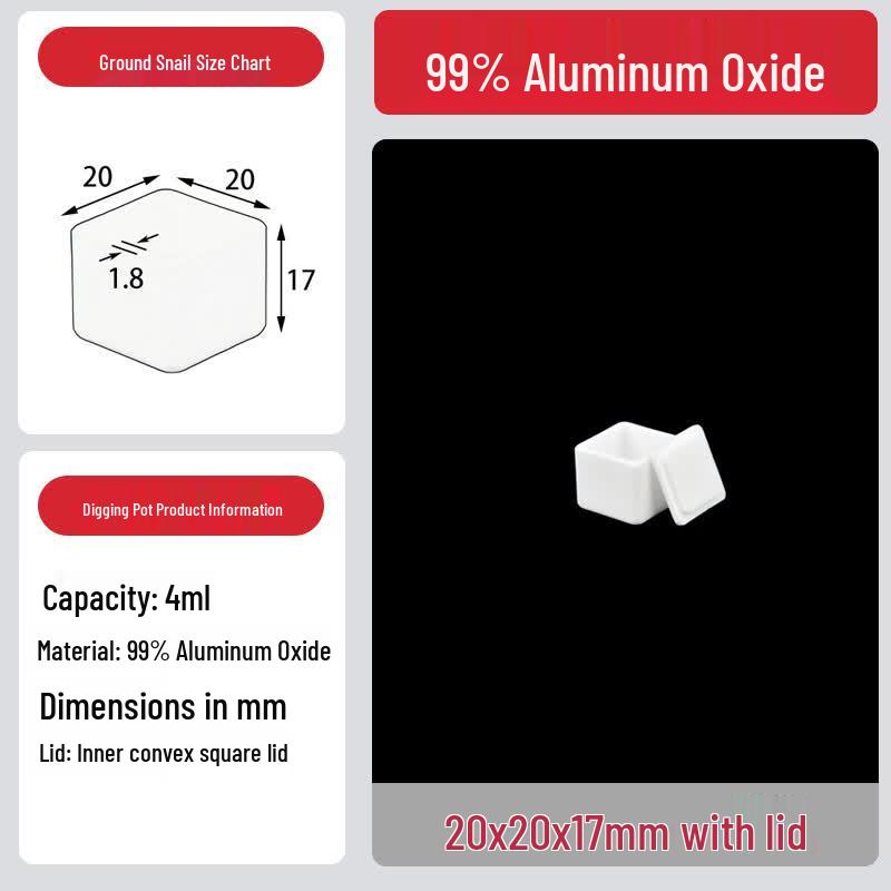 Shufu 99% Alumina Square Corundum Crucible with Lid