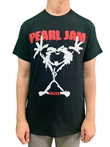

Pearl Jam Men s Stickman (Back Print) Slim Fit T-shirt Black S