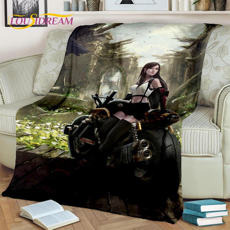 

HD Final Fantasy Game 3D FF14 Gamer Blanket,Soft Throw Blanket for Home Bedroom Bed Sofa Picnic Travel Office Cover Blanket Kids 75x90cm