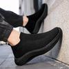 Pantofi sport de bărbați Pantofi sport casual Toamnă Talpă groasă Rezistent la uzură Modă Versatil Negru Alergare Plasă Șosete Pantofi vulcanizați