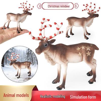 Solid Forest Animal Models: Reindeer, Elk, White-tailed Deer, Stallion Deer - Christmas Ornaments & Children's Toys