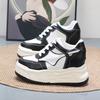Fashion 8CM Microfiber Leather Vulcanize High Brand Flats Comfy Spring Autumn Platform Vulcanize Women Chunky Sneaker Shoes