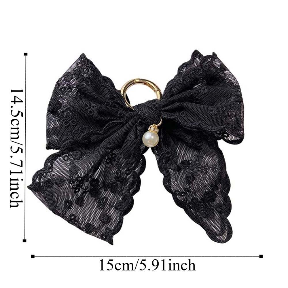 Elegant Sweet Key Ring Ornament Car Key Accessories Creative Lace Bow Pendant  Backpack