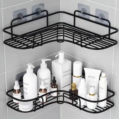 Badezimmerregal, an der Wand montierte Eckregale, Shampoo-Halter, Kosmetikregal, Duschablaufkorb aus Eisen, Badezimmer-Organizer