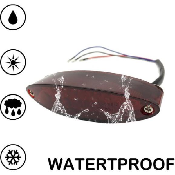 12V 28-LEDs Motorcycle Brake Warning Tail Light Compatible with Cruiser Red