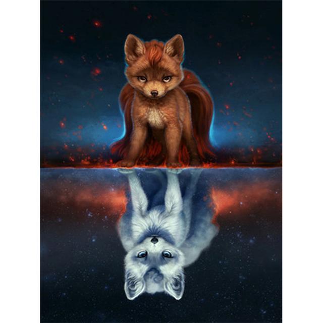 

5D алмазная живопись животное горный хрусталь картина круглая Алмазная вышивка мозаика вышивка крестиком DIY украшение подарок Full Round 20x30CM