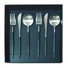 Cutipol GOA Dinner Set Dinner 2 2 In a Presentation Box X 6-Piece (2 Knives, Forks, Spoons) (Black Silver)