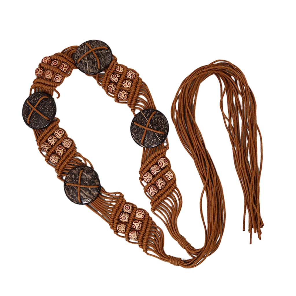 Maillard Style Rope Belt Aesthetic Adult Bohemia Tassels Waistband Waist Decor Teens Girl Travel Clothing Accessories