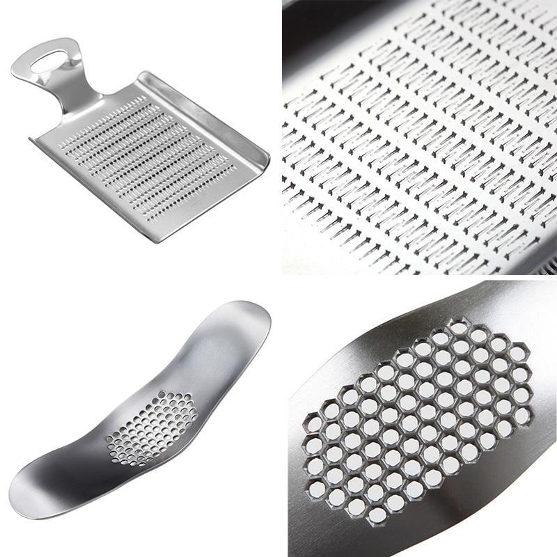 Stainless Steel Garlic Press Rocker Garlic Crusher Chopper Ginger Grater Grinding Vegetable Tools Gadgets Kitchen Accessories