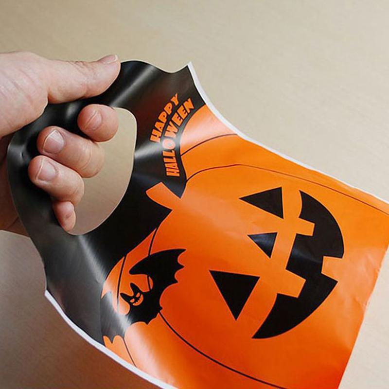 50 Stück Happy Halloween Handheld Kreatives Design Plastik Party Geschenktüte Festival Einkaufsprodukt-Tasche Party Snack-Tasche