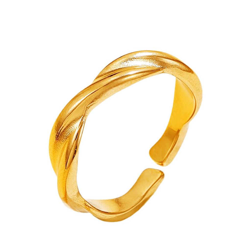 European-American Stainless Steel Mobius Strip Minimalist Open Ring Women's Accessory